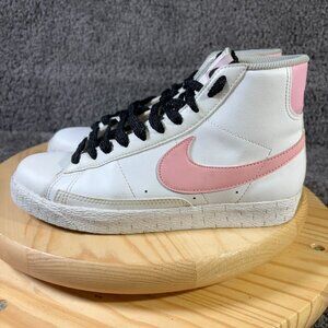 Nike Blazer '77 Mid Sneaker Kids Size 7Y White Pink Leather Basketball Shoes